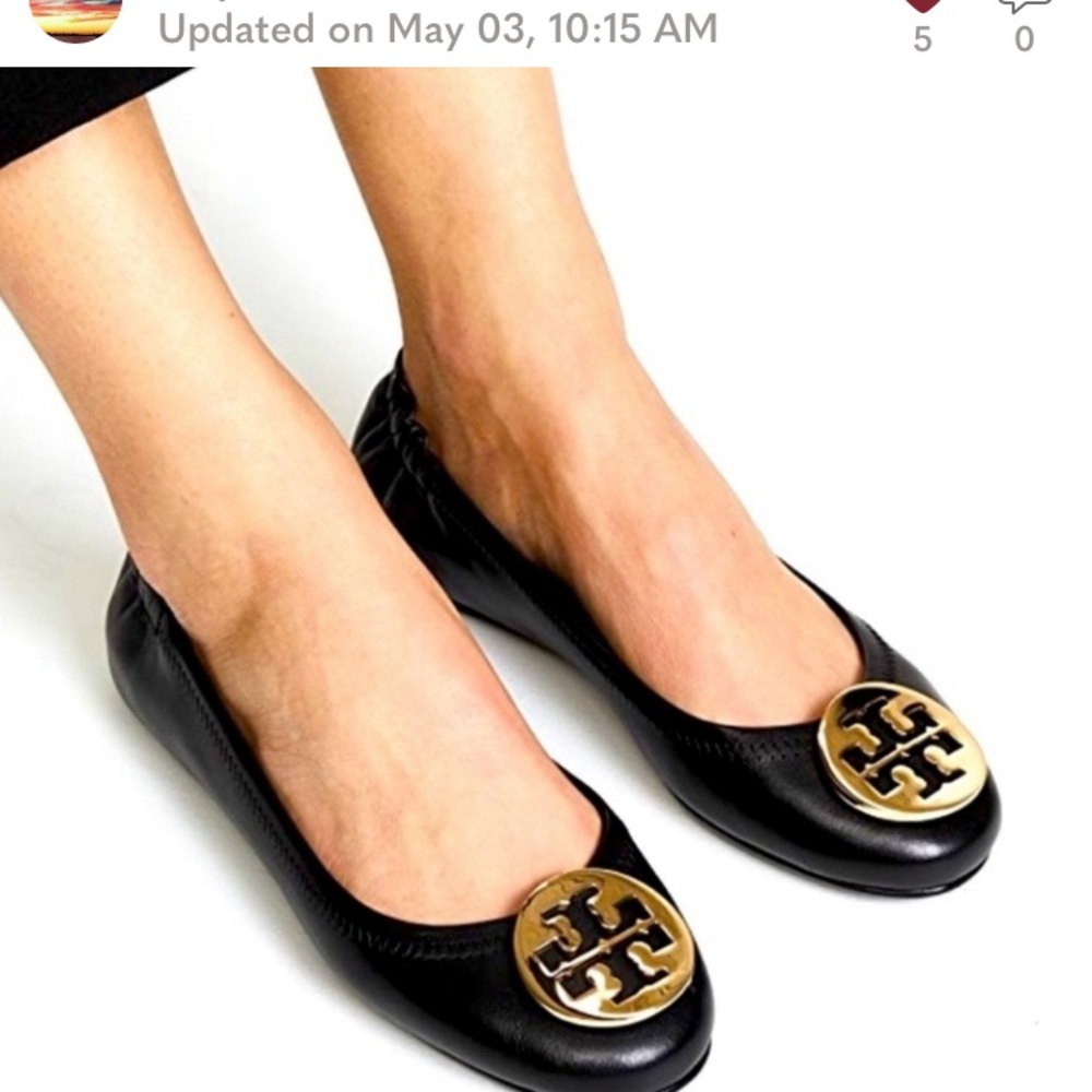 Tory Burch Travel Leather Ballet Flats sz 8